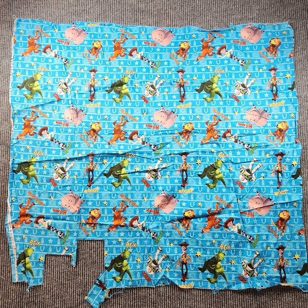 Toy Story Cotton Fabric Springs Creative Blue Woody‎ Buzz Rex Hamm Craft Pieces